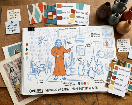 Turning Water into Fine Wine: The First Miracle, Mid-Century Modern Style